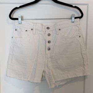 J. Crew White Jean Shorts with Button Fly